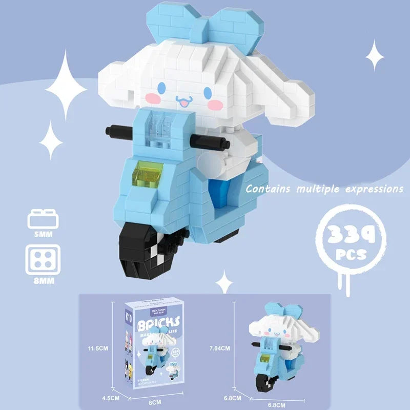 Sanrio Building Blocks Hello Kitty Anime Figure Cinnamoroll My Melody Diy Ornament Dolls Kuromi Building Blocks with Box Gifts