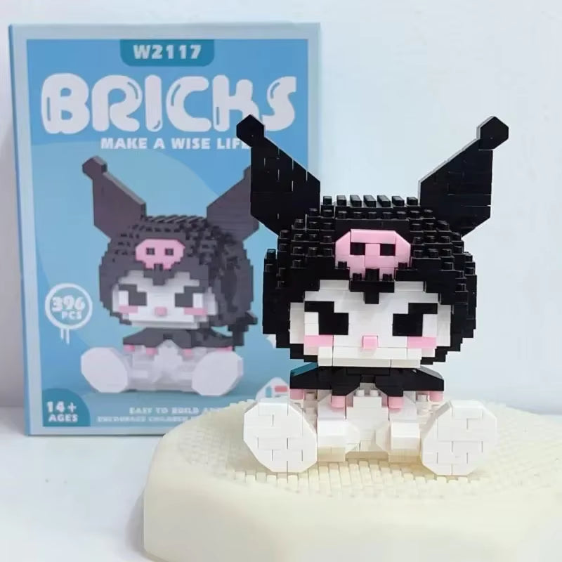 Sanrio Building Blocks Hello Kitty Anime Figure Cinnamoroll My Melody Diy Ornament Dolls Kuromi Building Blocks with Box Gifts